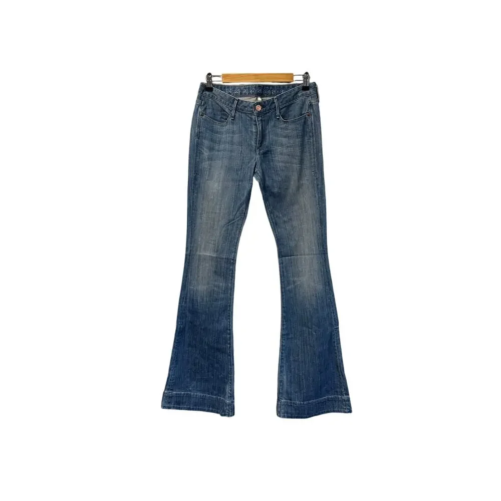 Earnest Sewn Hefner .05 Anthropology Boot Cut Jeans | Mid-Wash Denim | Size 27